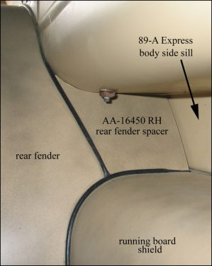 89-A Express Rear Fender Spacers (face view)