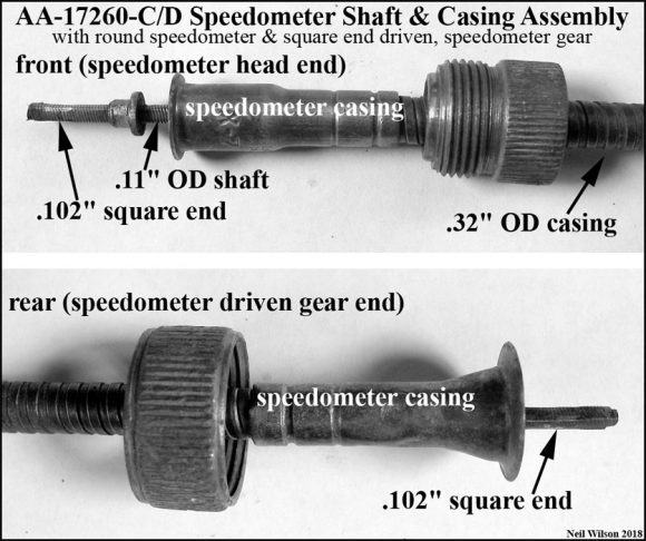 AA-17260C/D Speedometer Shaft/Casing Assemblies