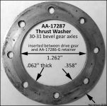 AA-17287 Thrust Washer (Speedometer Drive Gear)