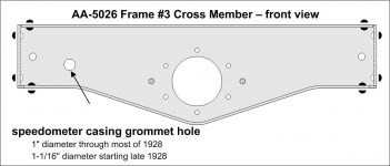 Speedometer Grommet Hole - AA-5026 Frame #3 Cross Member
