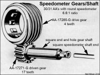 Speedometer Gears/Shaft - Set #10 - 1930-1931
