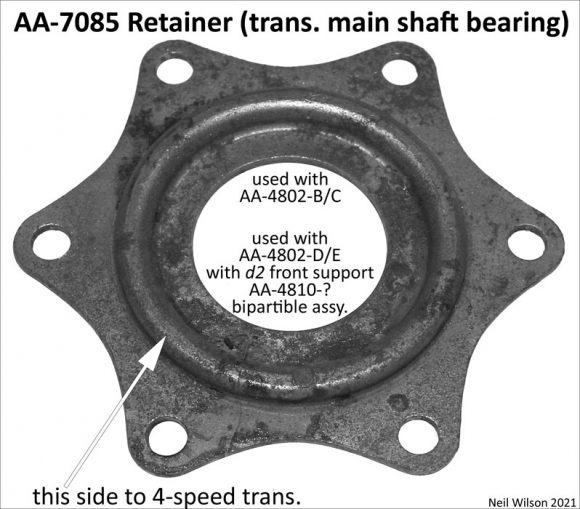 AA-7085 Retainer (bearing) - 4-speed main shaft
